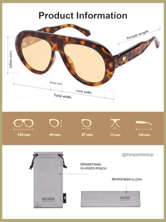 Oversized Polarized Aviator Sunglasses with UV Protection main image 5
